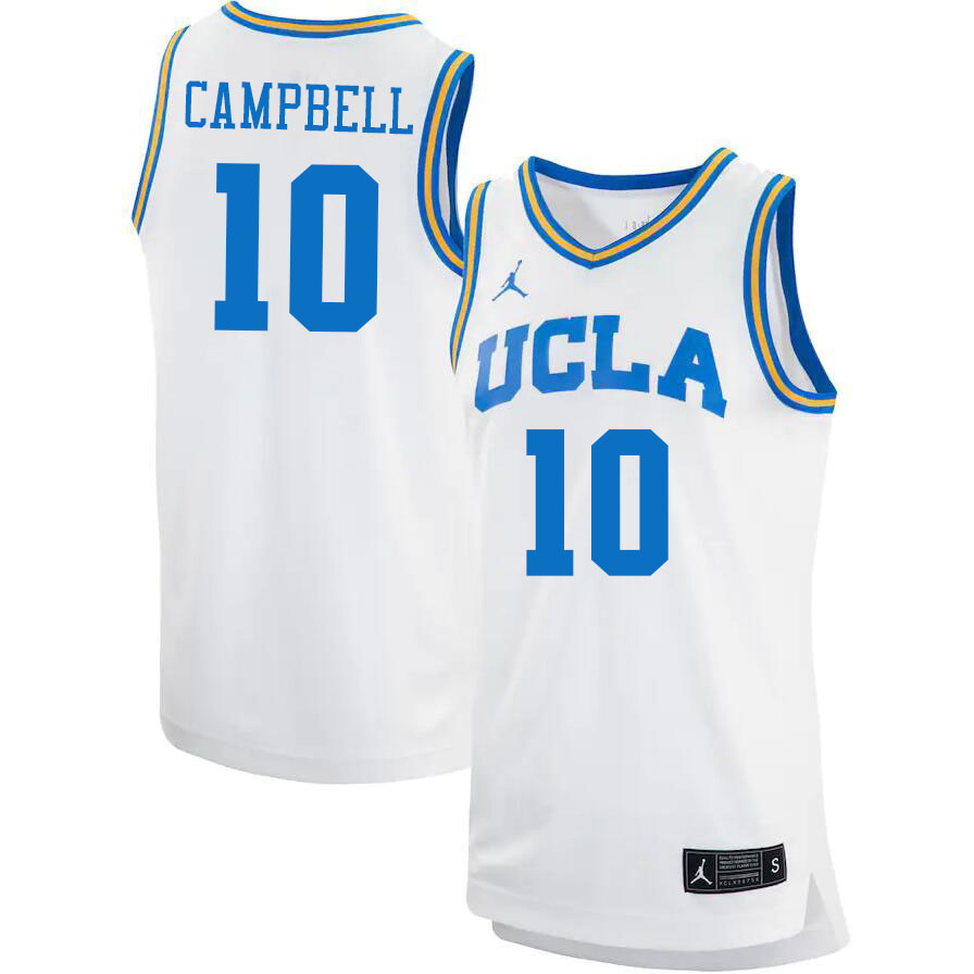 Jordan Brand Men #10 Tyger Campbell UCLA Bruins College Jerseys Sale-White - Click Image to Close